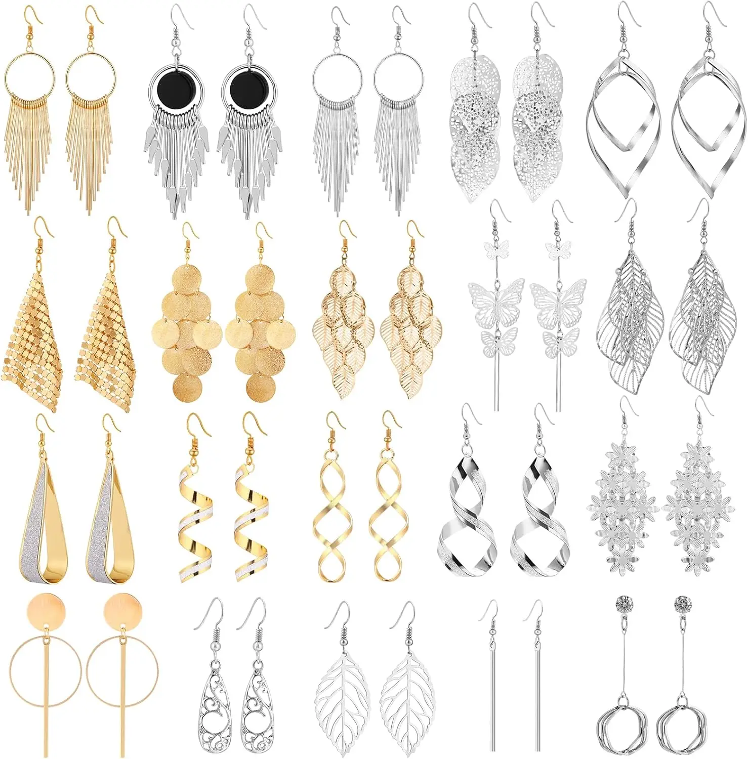 Gold Dangle Earrings for Women, Silver Hoops, Boho Style, Birthday Wedding Prom Accessories
Gold Dangle Earrings for Women, Silver Hoops, Boho Style, Birthday Wedding Prom Accessories
