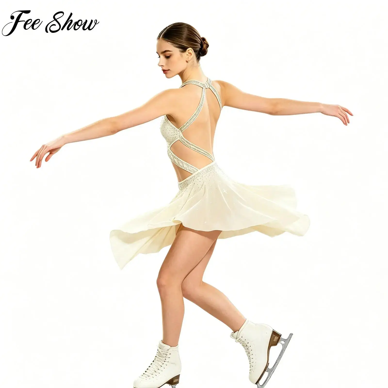 Women Lyrical Dance Dress Modern Figure Skating Costume Sleeveless Backless Skirted Leotard Rhythmic Gymnastic Ballet Clothes
Women Lyrical Dance Dress Modern Figure Skating Costume Sleeveless Backless Skirted Leotard Rhythmic Gymnastic Ballet Clothes