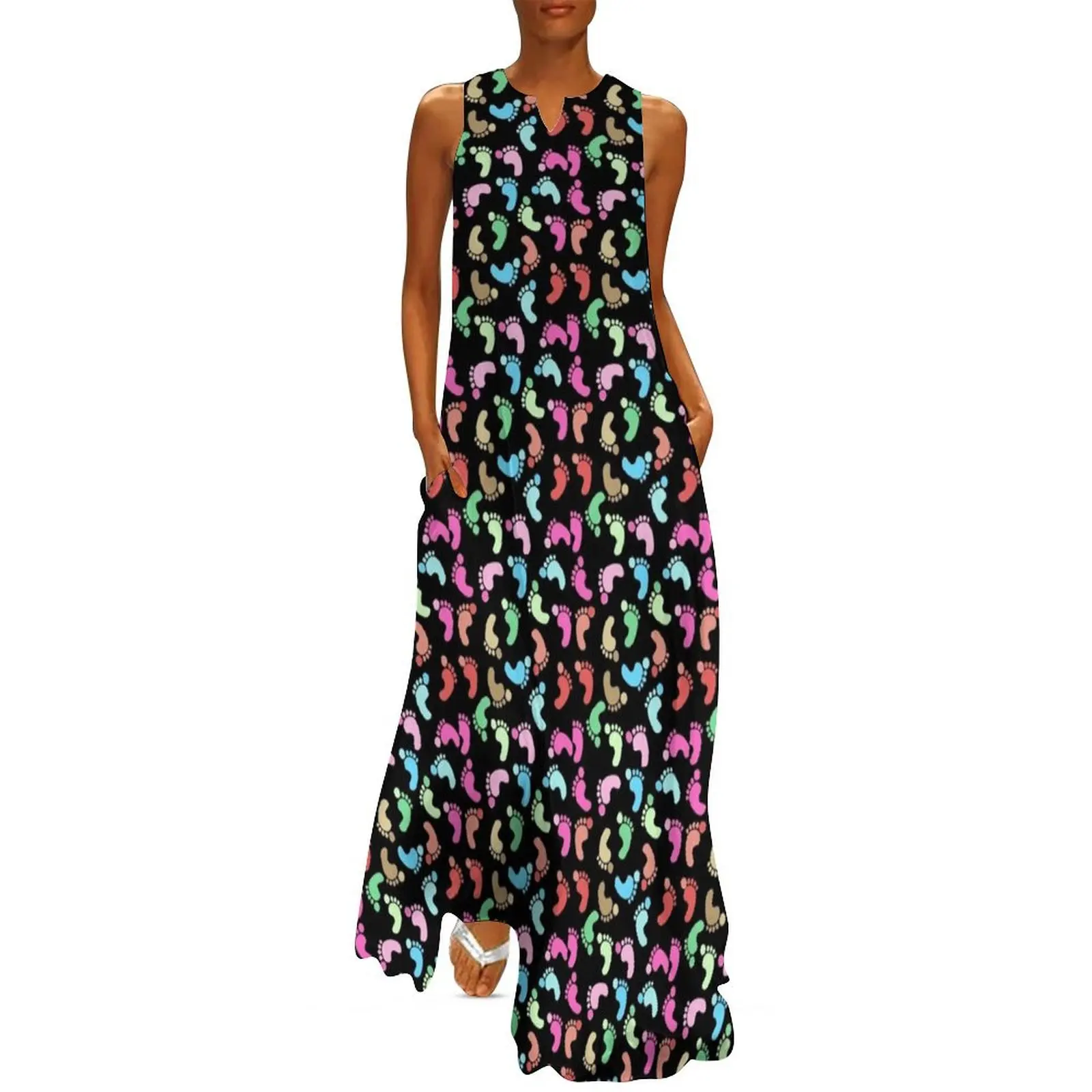 Multicolored footprint design Long Dress cocktail dresses festival outfit women Dress
Multicolored footprint design Long Dress cocktail dresses festival outfit women Dress