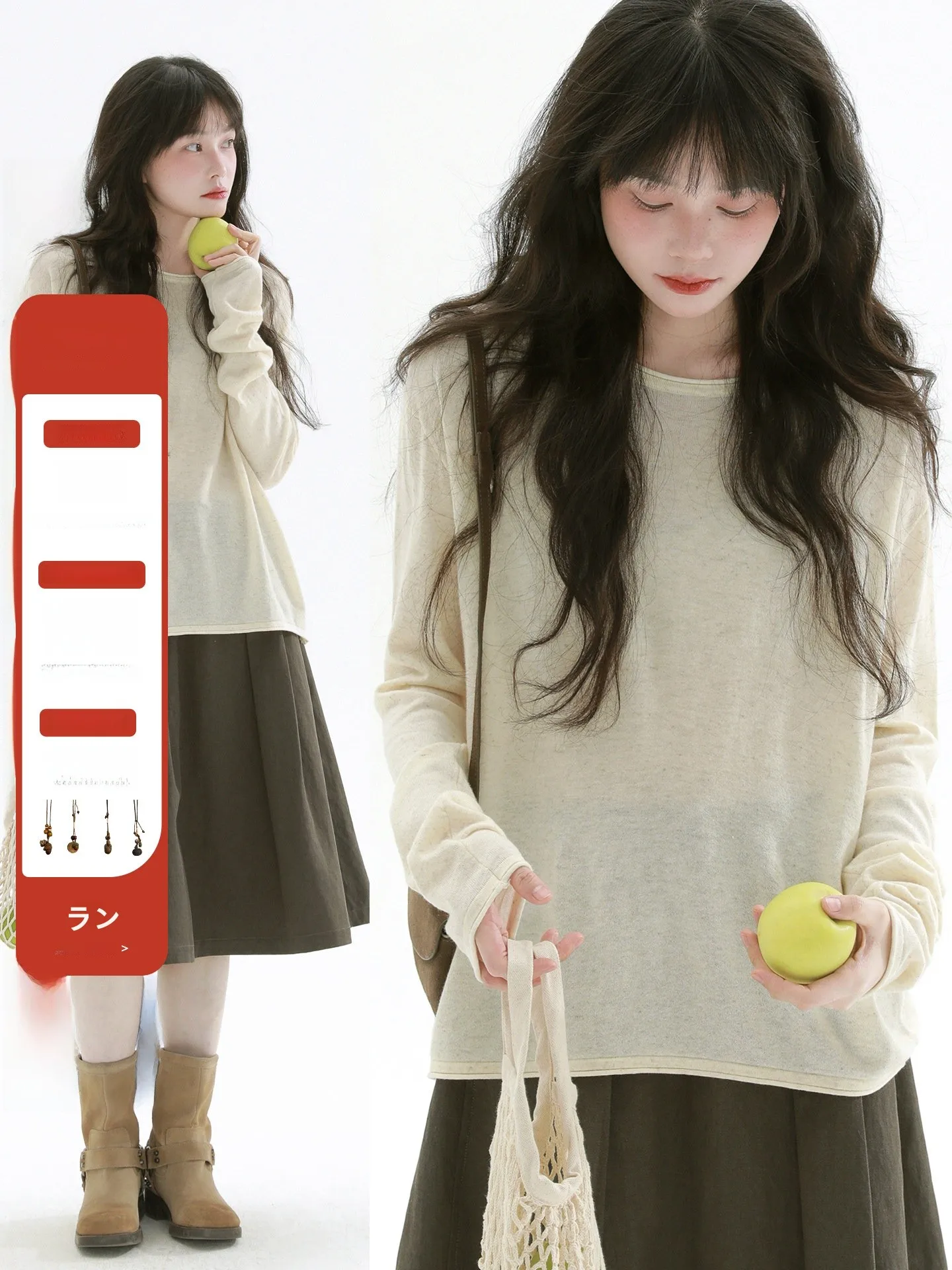 Retro Loose Long Sleeve round Neck Knitwear Versatile Casual Style Women's Base Shirt Artistic Tunic Top Polyester Wool Blend
Retro Loose Long Sleeve round Neck Knitwear Versatile Casual Style Women's Base Shirt Artistic Tunic Top Polyester Wool Blend