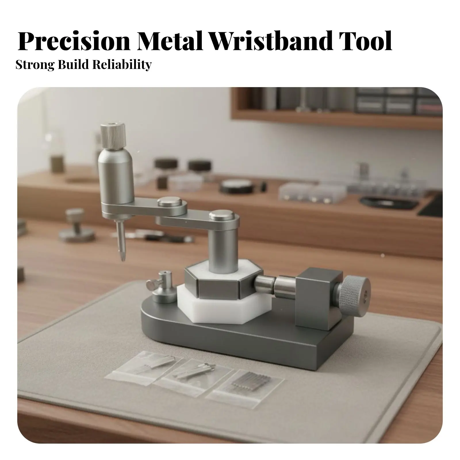 Watch Strap Adjustment Tool 360-Degree Rotation Watch Bracelet Sizing Tool Bracelet Resizing Kit Automatic-Clamping