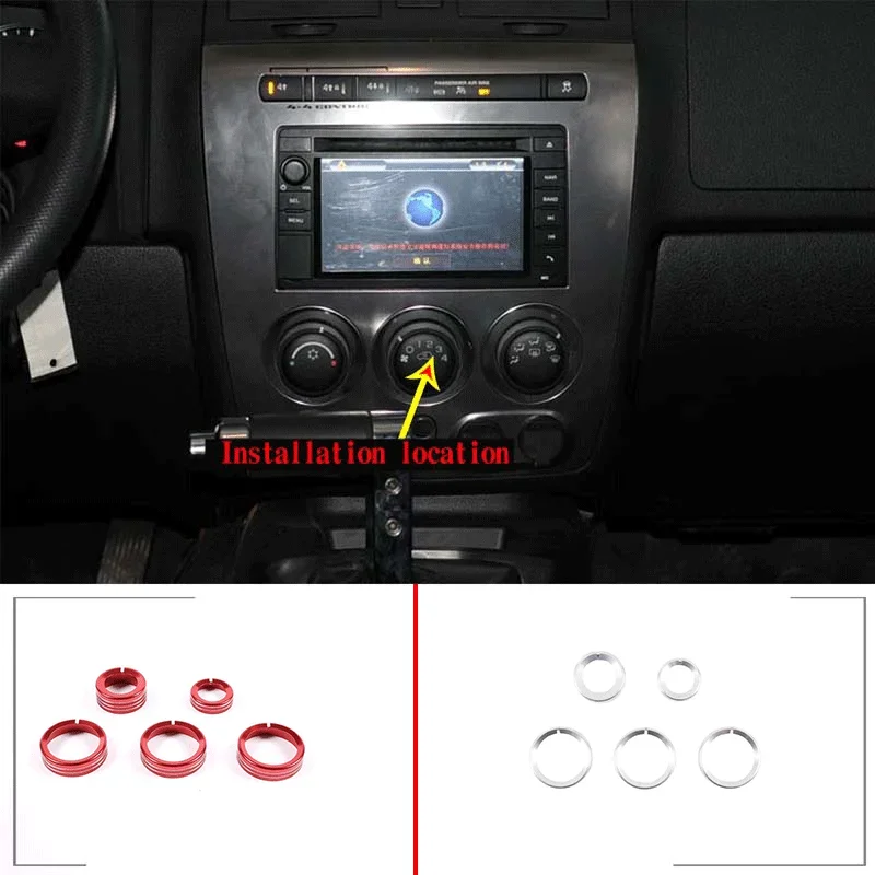 For 2005-2009 Hummer H3 aluminum alloy red car styling car central control air conditioning knob ring car interior accessories
For 2005-2009 Hummer H3 aluminum alloy red car styling car central control air conditioning knob ring car interior accessories