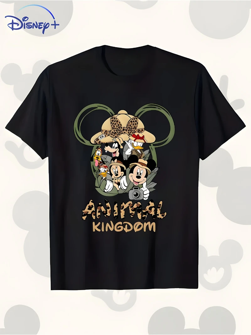 Women's Disney Mickey and Minnie Animal Kingdom T-shirt - Cute Cartoon Print Round Neck Short Sleeve
Women's Disney Mickey and Minnie Animal Kingdom T-shirt - Cute Cartoon Print Round Neck Short Sleeve