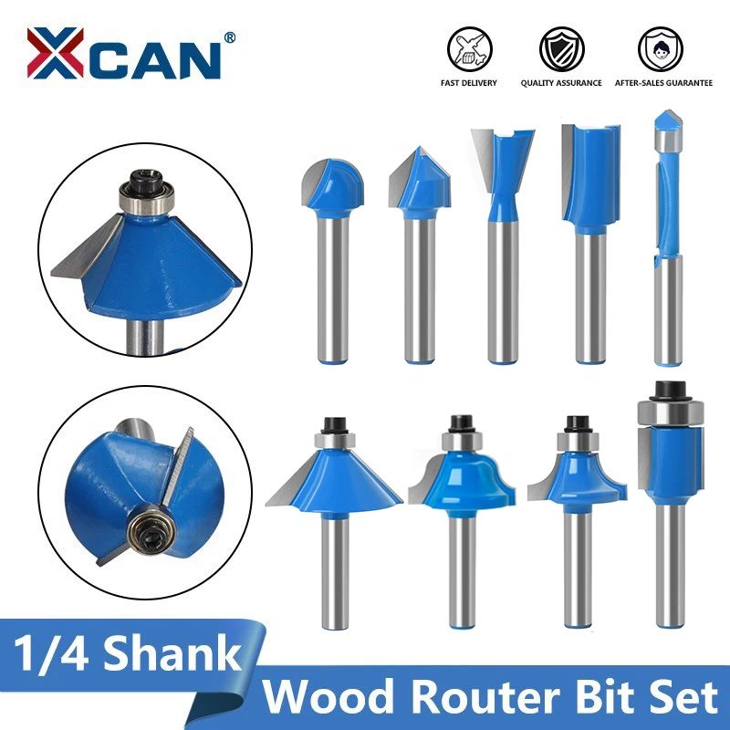 XCAN 1/4" Shank Router Bit Set 12pcs Tungsten Carbide Wood Milling Cutter Trimming Straight Bits for Woodworking Engraving
XCAN 1/4" Shank Router Bit Set 12pcs Tungsten Carbide Wood Milling Cutter Trimming Straight Bits for Woodworking Engraving