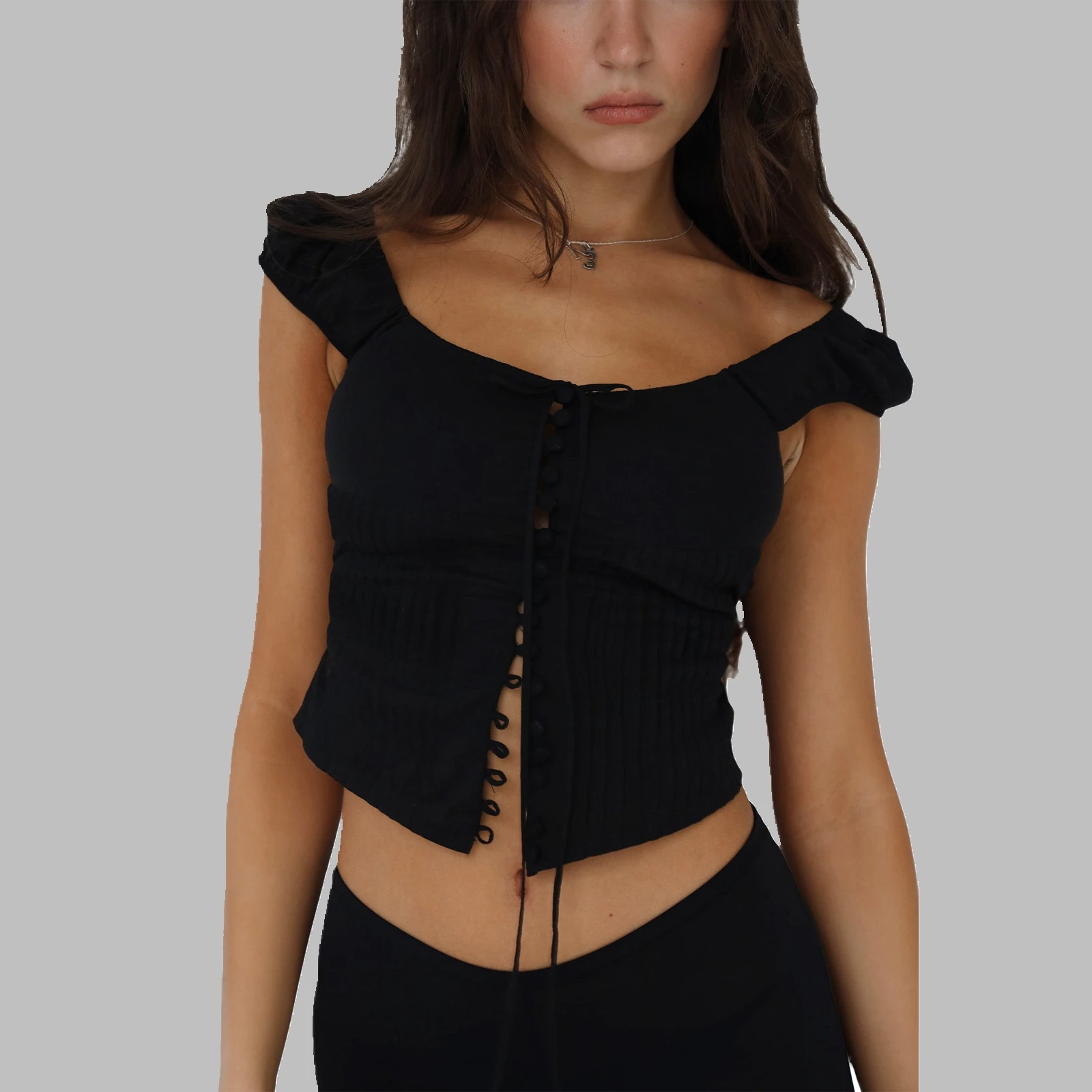 Women's Daily Vest Solid Color Sleeveless Suspender Design Front Button Tie Low Cut Sweet Sexy Cardigan Vest
Women's Daily Vest Solid Color Sleeveless Suspender Design Front Button Tie Low Cut Sweet Sexy Cardigan Vest
