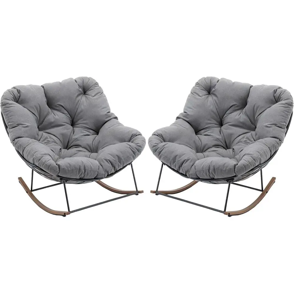 Outdoor Rocking Chairs Set o 2,Oversized Papasan Chair with Cushion and e, Comy ern Rocker Egg Chair or Living Room, Garden Back
Outdoor Rocking Chairs Set o 2,Oversized Papasan Chair with Cushion and e, Comy ern Rocker Egg Chair or Living Room, Garden Back