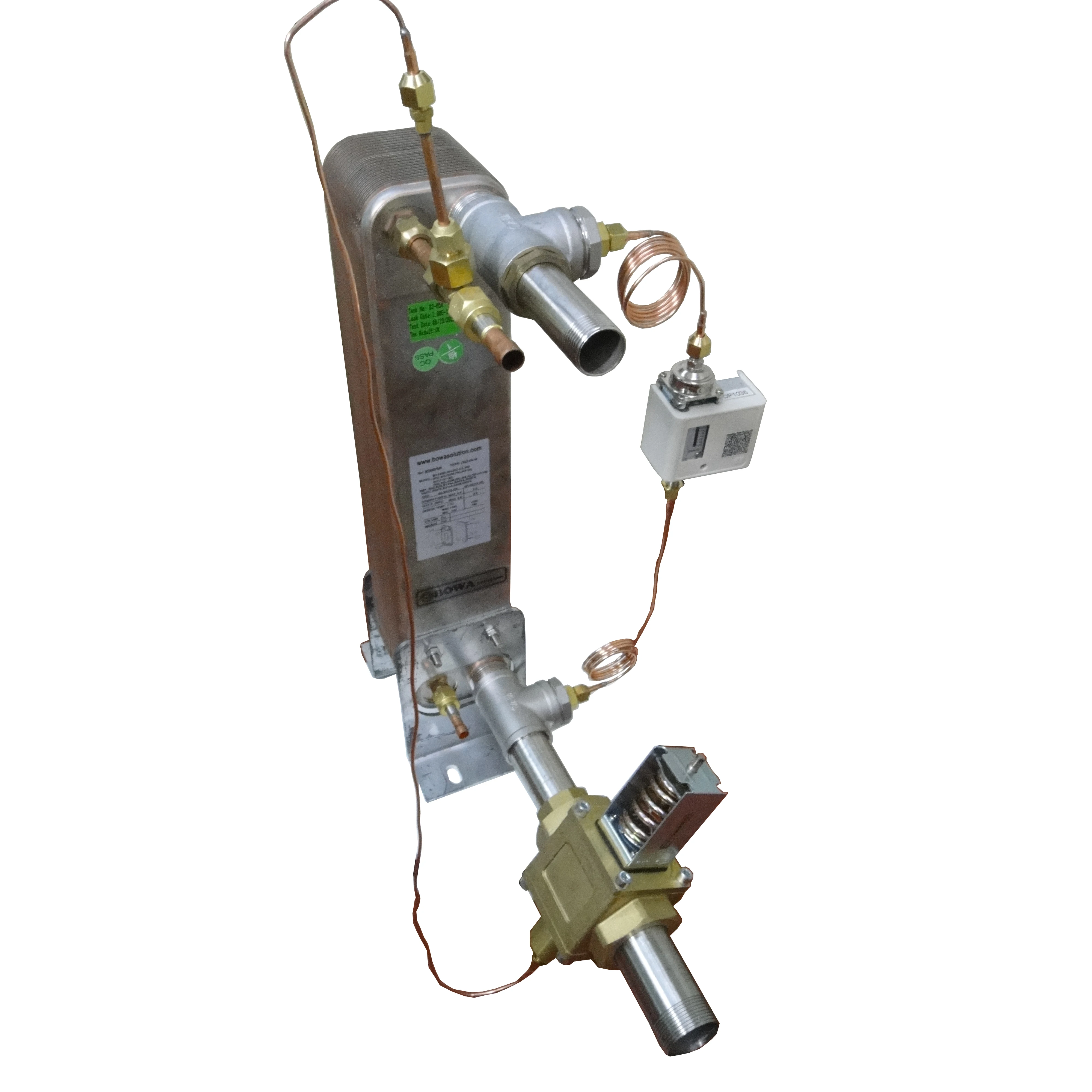 5+5HP dual refrigerant circles water cooled condenser is used in cold & hot integrated machine to make pipelines design simple
5+5HP dual refrigerant circles water cooled condenser is used in cold & hot integrated machine to make pipelines design simple