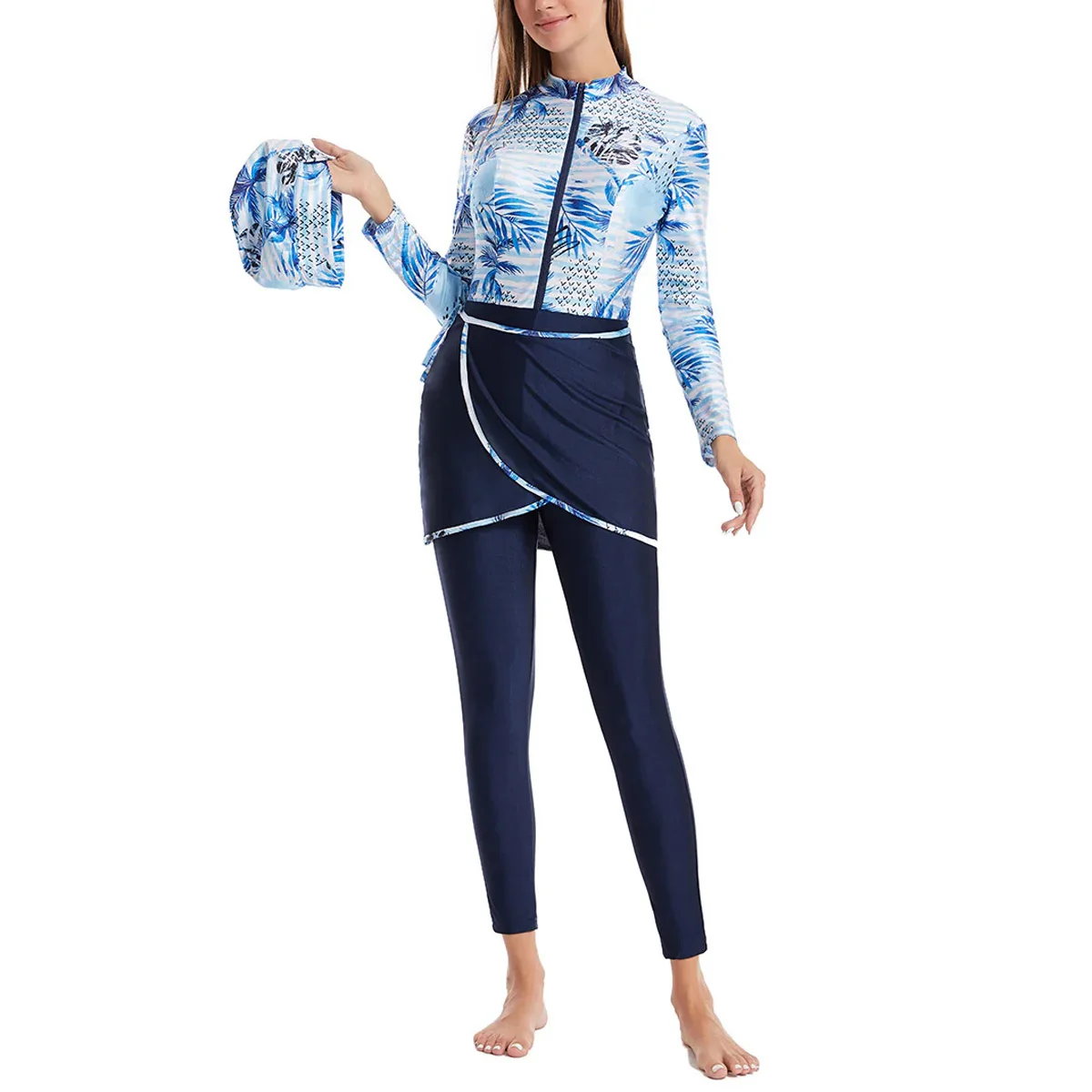 Muslim Printed Style Dress Swimsuit - Floral Islamic Burkini Dress, Modest Full-Coverage Swimwear for Women at Beach & Pool
Muslim Printed Style Dress Swimsuit - Floral Islamic Burkini Dress, Modest Full-Coverage Swimwear for Women at Beach & Pool