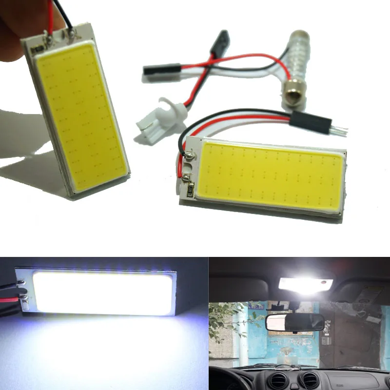 2pcs COB 36smd 48SMD White LED Panel Dome lights Auto Car Interior Reading Plate Light Roof Ceiling Wired bulbs With T10 Festoon
2pcs COB 36smd 48SMD White LED Panel Dome lights Auto Car Interior Reading Plate Light Roof Ceiling Wired bulbs With T10 Festoon