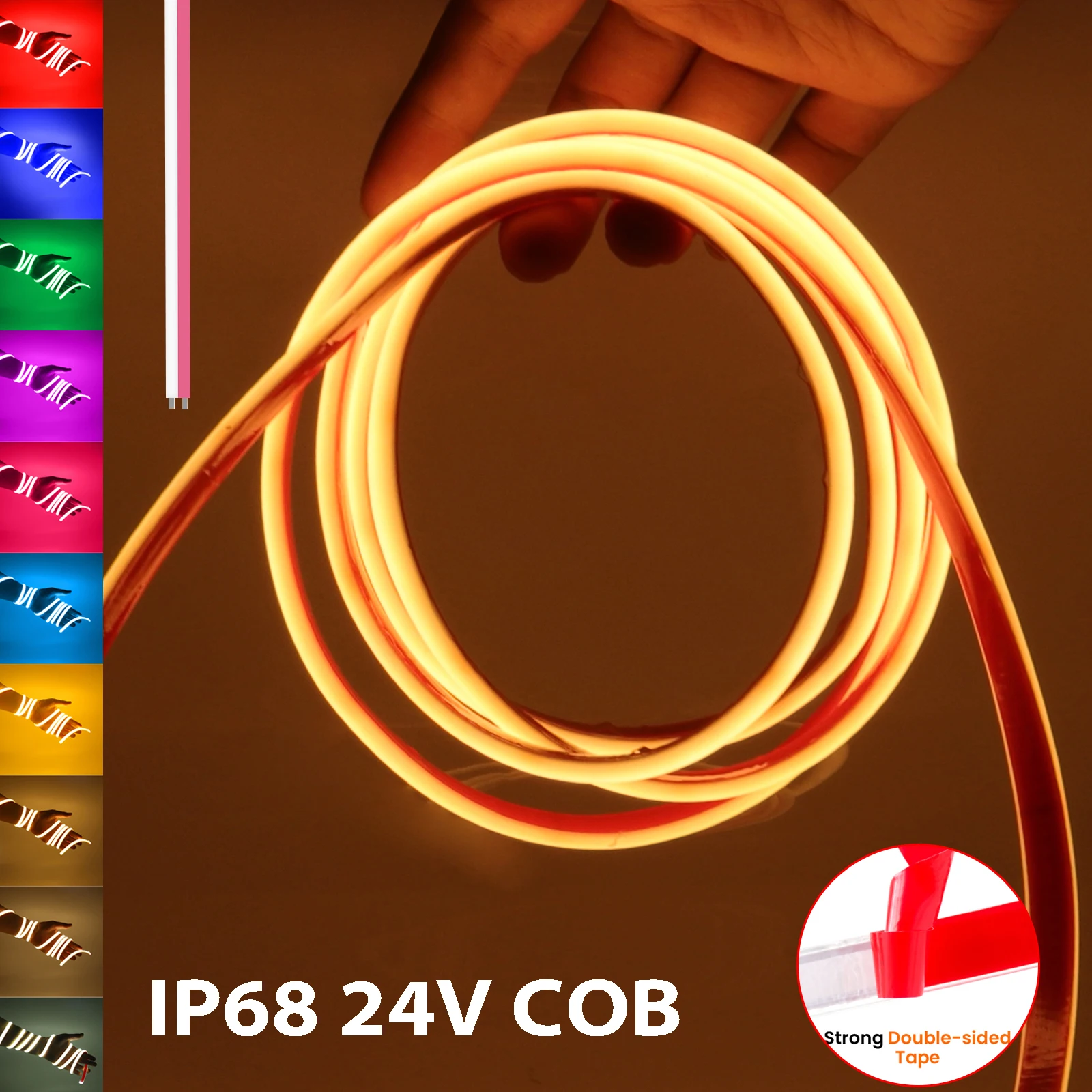 DC 24V IP68 COB LED Neon Strip Light 320LEDs/m Flexible Ribbon for Swimming Pool Room Garden Linear Lighting Red/Blue/Green/Pink
DC 24V IP68 COB LED Neon Strip Light 320LEDs/m Flexible Ribbon for Swimming Pool Room Garden Linear Lighting Red/Blue/Green/Pink