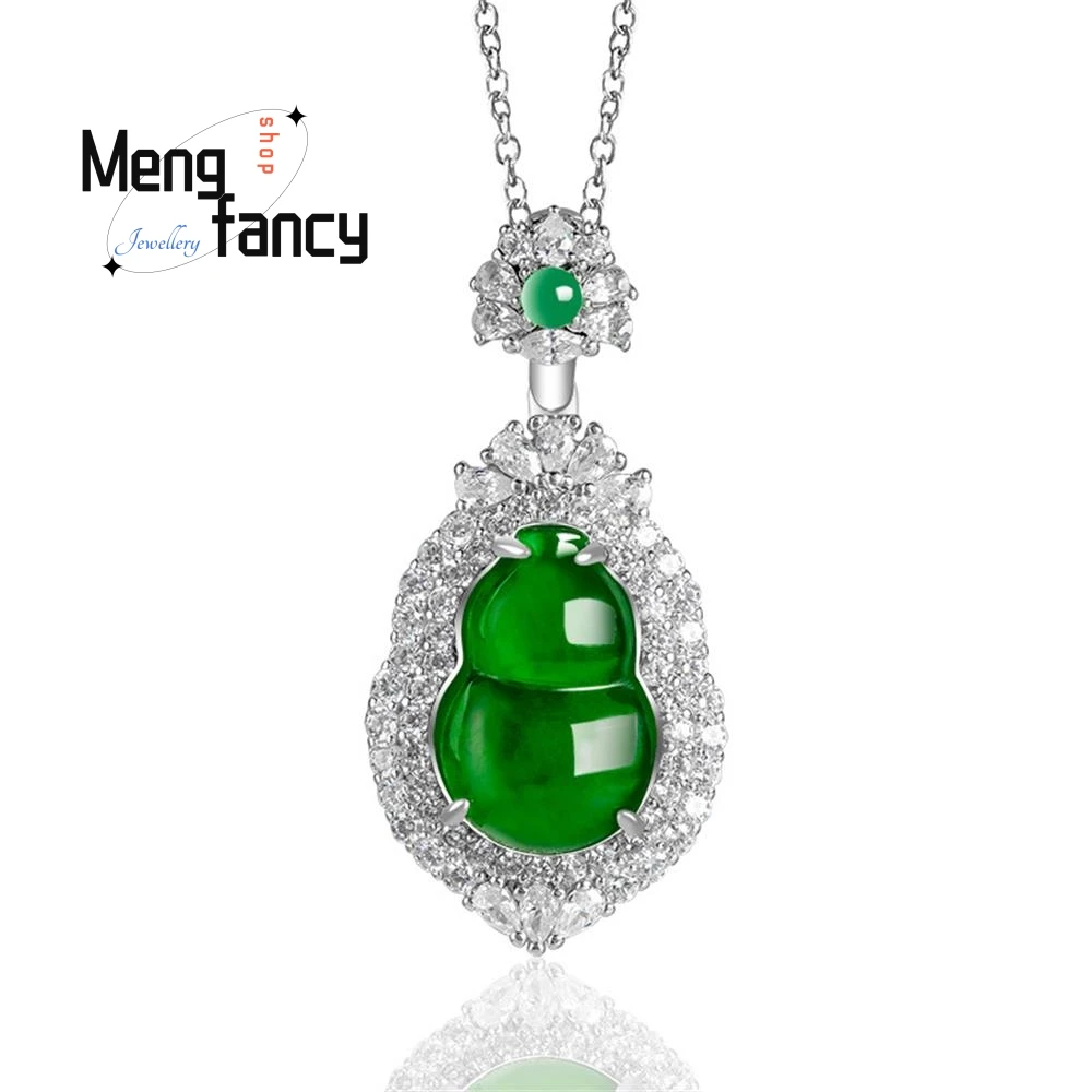 Natural A-goods Jadeite Green Gourd S925 Silver Inlaid Ice Jade Pendant High-grade Exquisite Luxury Quality Jewelry Holiday Gift
Natural A-goods Jadeite Green Gourd S925 Silver Inlaid Ice Jade Pendant High-grade Exquisite Luxury Quality Jewelry Holiday Gift