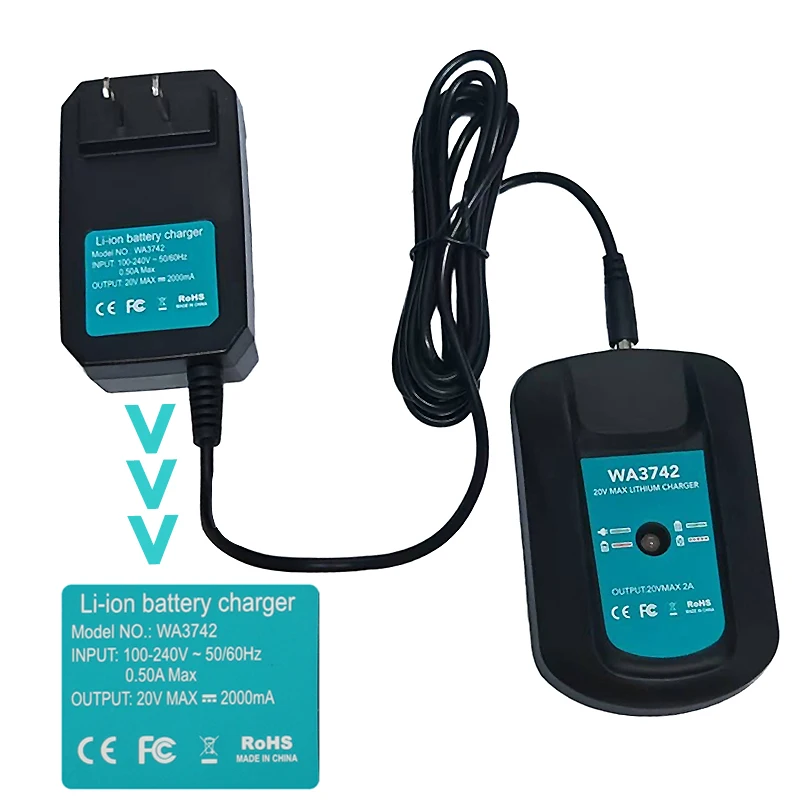 WA3742 Rapid Portable Charger WKS Split Charger Compatible for WORX 20V Lithium Batteries WA3512,WA3578,WA3732,WA3875,WA3881
WA3742 Rapid Portable Charger WKS Split Charger Compatible for WORX 20V Lithium Batteries WA3512,WA3578,WA3732,WA3875,WA3881