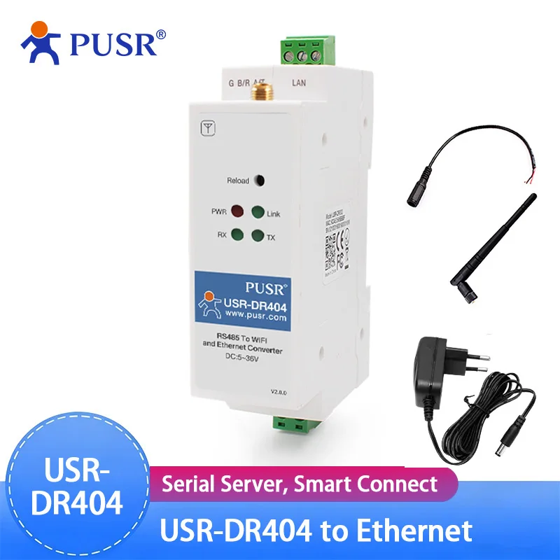 Din-Rail Serial Port RS485 To WiFi Ethernet Converter Device IOT Server USR-DR404 Support Modbus MQTT
Din-Rail Serial Port RS485 To WiFi Ethernet Converter Device IOT Server USR-DR404 Support Modbus MQTT