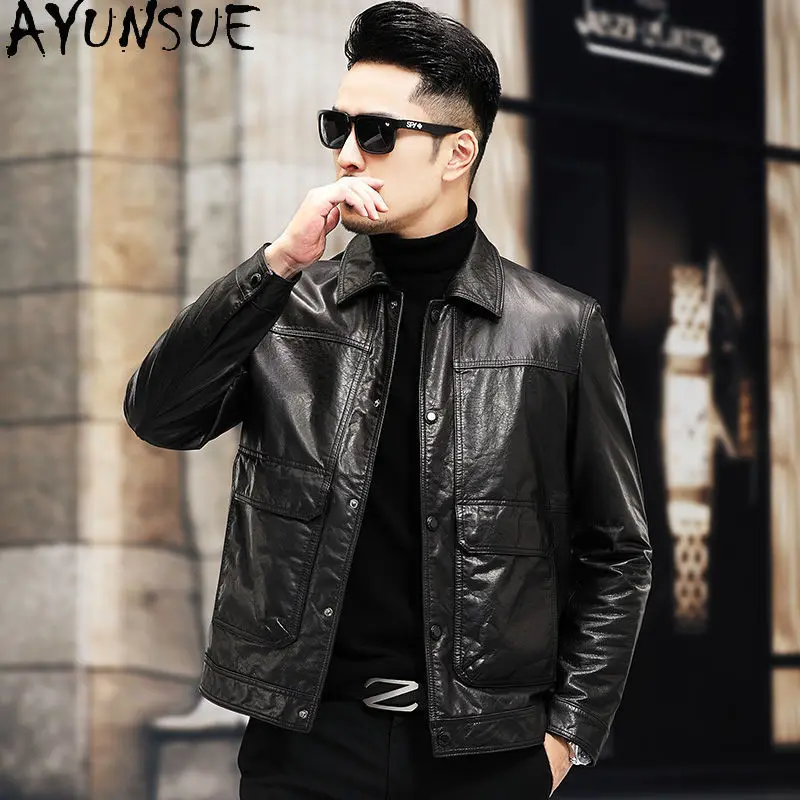 AYUNSUE Real Leather Jacket Men Business Casual Top Layer Cowhide Coat 90% White Duck Down Coat Winter Autumn Mens Clothes 2025
AYUNSUE Real Leather Jacket Men Business Casual Top Layer Cowhide Coat 90% White Duck Down Coat Winter Autumn Mens Clothes 2025