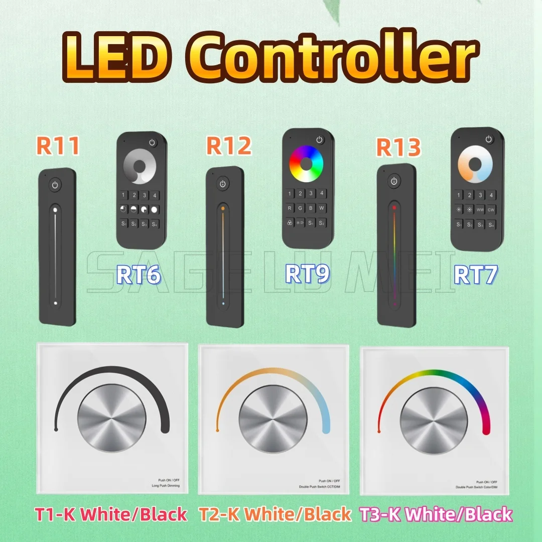 T1/2/3K Skydance 12-24VDC CV Color/CCT/RGB Led Dimming Controller 2.4G Wireless Remote Control Strip Wall Mounted Rotary Panel
T1/2/3K Skydance 12-24VDC CV Color/CCT/RGB Led Dimming Controller 2.4G Wireless Remote Control Strip Wall Mounted Rotary Panel
