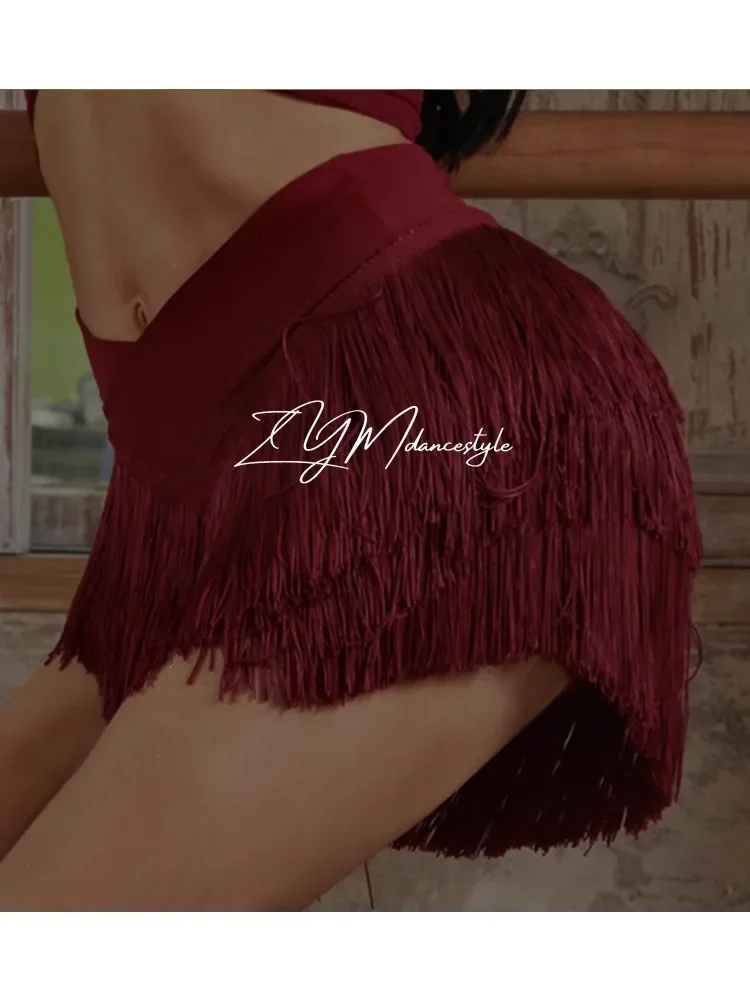 Tassel midi skirt with high-end Latin dance style, new training outfit for women with bottom pants 24067
Tassel midi skirt with high-end Latin dance style, new training outfit for women with bottom pants 24067