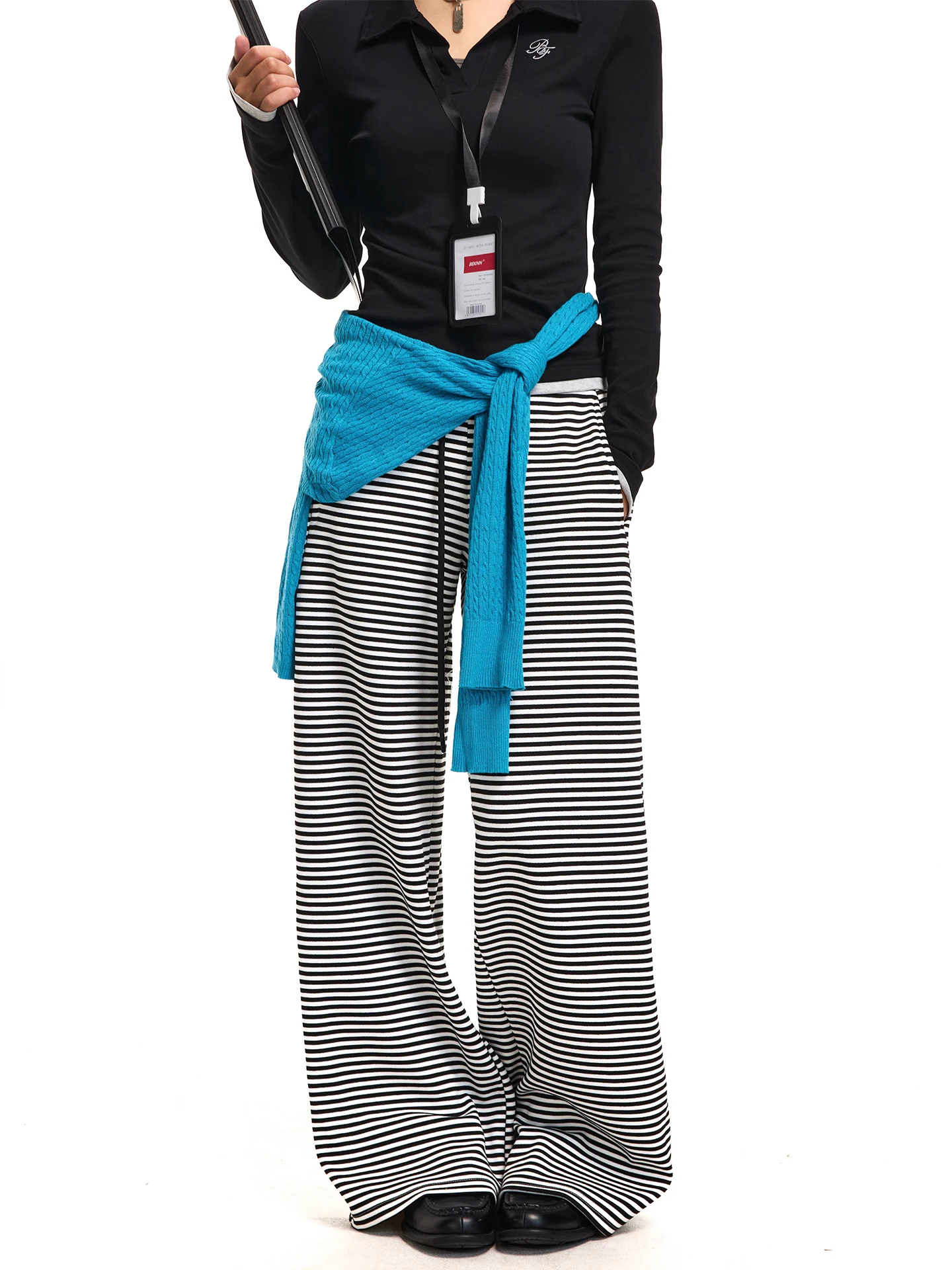 Chen Zhanlao Store American Dstring Bla White Striped Wide Leg Pants Women's Loose Slimming Drapey Casual Floor-Length P...
Chen Zhanlao Store American Dstring Bla White Striped Wide Leg Pants Women's Loose Slimming Drapey Casual Floor-Length P...