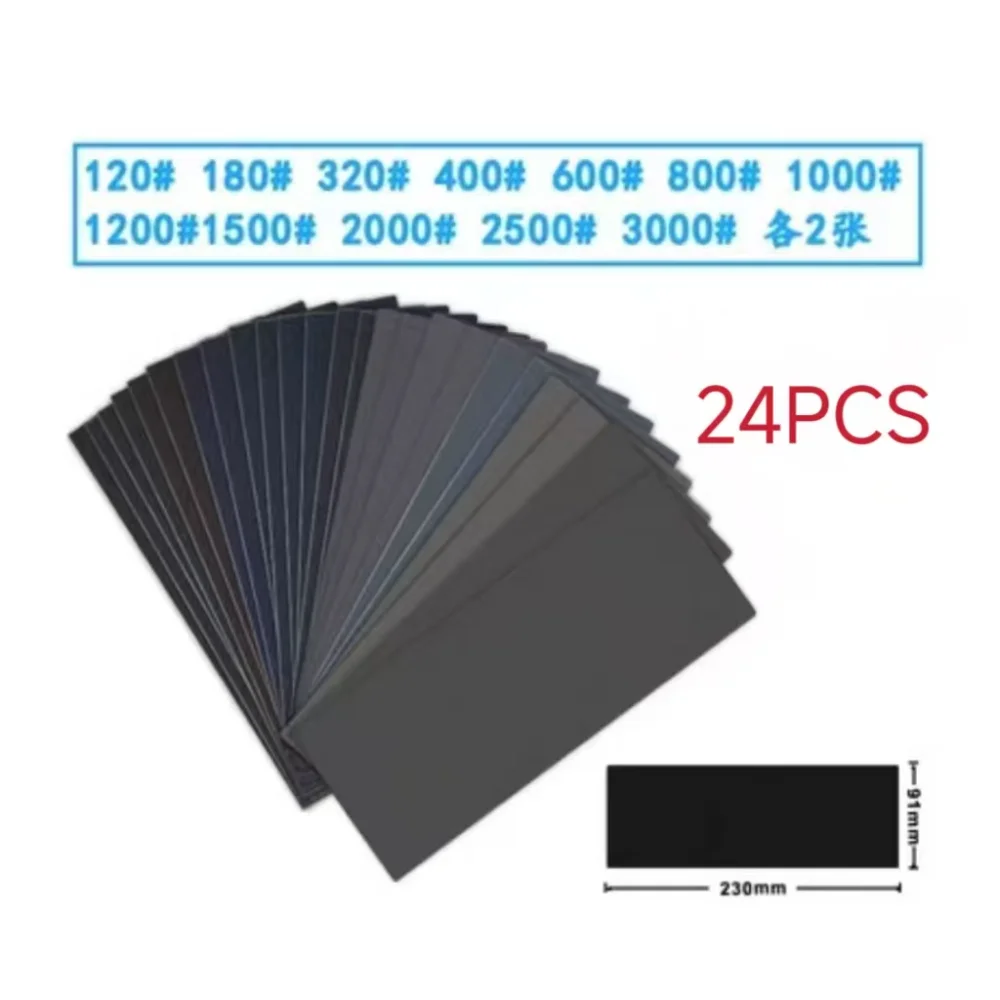 24Pcs/Set Sandpaper 400 600 3000 800 1000 1200 1500 2000 2500 Grit Sand Paper Water/Dry Sanding Paper Abrasive Tools
24Pcs/Set Sandpaper 400 600 3000 800 1000 1200 1500 2000 2500 Grit Sand Paper Water/Dry Sanding Paper Abrasive Tools