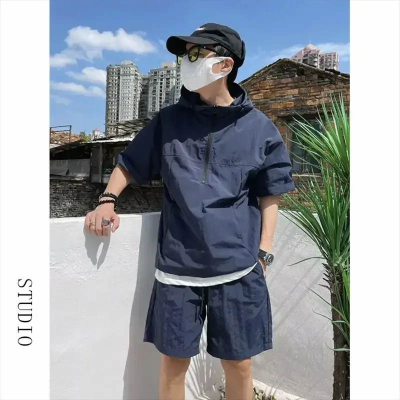 Fashion Men's Shorts Set Quick Drying Breathable Sportwear Set Short Sleeve T-shirt Set Men Jogging Tracksuit Solid Cycling wear
Fashion Men's Shorts Set Quick Drying Breathable Sportwear Set Short Sleeve T-shirt Set Men Jogging Tracksuit Solid Cycling wear