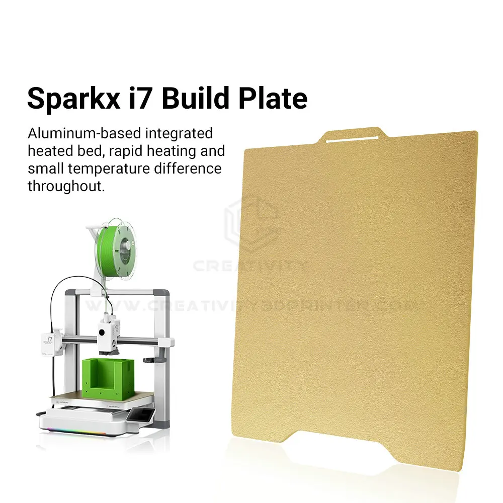 For Sparkx I7 PEI Double Sided Textured Build Plate Gold Platform Heated Bed Printing Board for i7 3D Printer Accessories
For Sparkx I7 PEI Double Sided Textured Build Plate Gold Platform Heated Bed Printing Board for i7 3D Printer Accessories