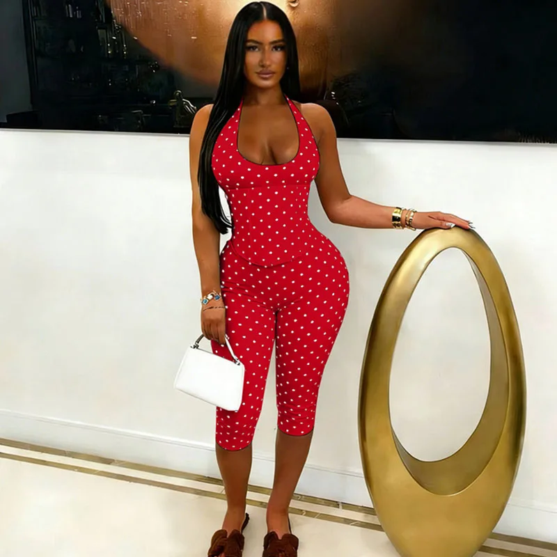 Doyerl Polka Dot One Piece Jumpsuits for Woman Club Outfits Halter V-neck Backless Lace-up Bandage Corset Bodycon Romper Mono
Doyerl Polka Dot One Piece Jumpsuits for Woman Club Outfits Halter V-neck Backless Lace-up Bandage Corset Bodycon Romper Mono