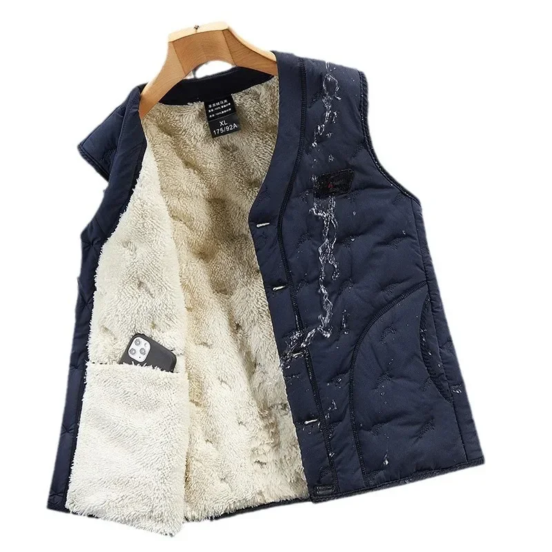 Man Coat Clothes Men Winter Vest Waterproof Windproof Fleece Warm Vest Coats Men Warm Thick Cotton Lamb Wool Solid Color Vest
Man Coat Clothes Men Winter Vest Waterproof Windproof Fleece Warm Vest Coats Men Warm Thick Cotton Lamb Wool Solid Color Vest