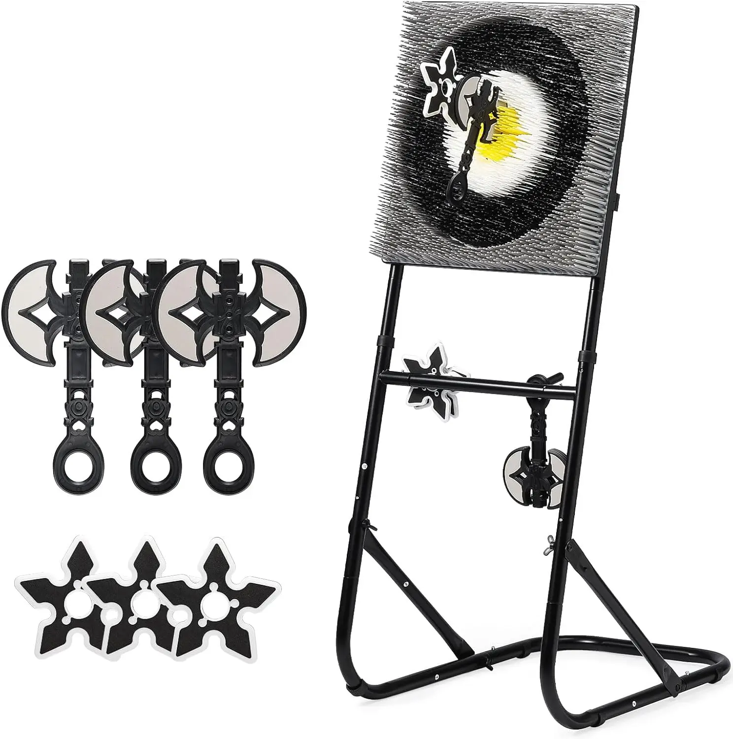 Игровой набор для метания | Прочный металлический каркас, мишень с щетиной, 3 оси и 3 звезды | Сейф для игр в помещении и на открытом воздухе, весело для подростков
Игровой набор для метания | Прочный металлический каркас, мишень с щетиной, 3 оси и 3 звезды | Сейф для игр в помещении и на открытом воздухе, весело для подростков