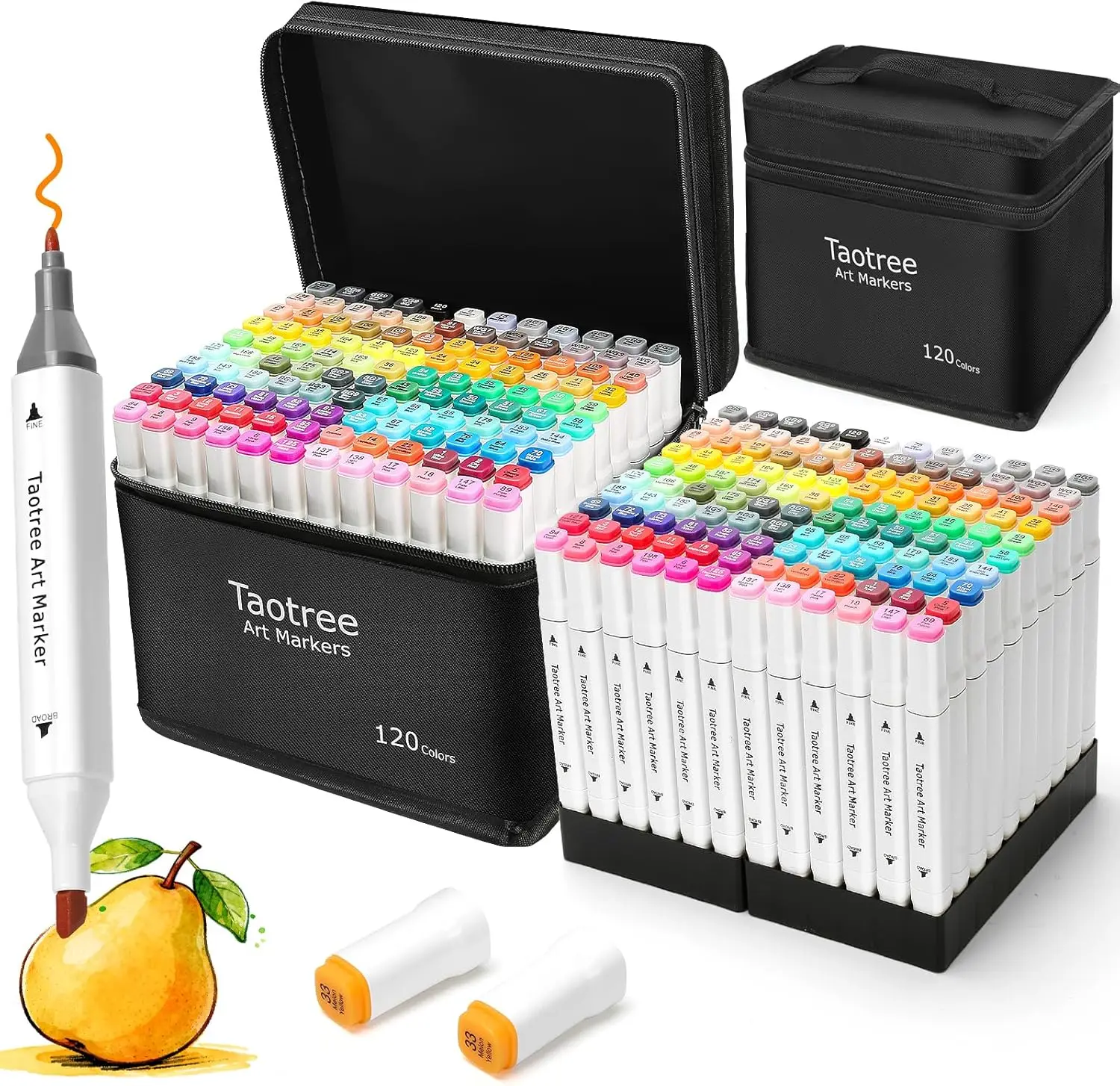 120 Colors Alcohol Markers Set with Case & Holders, Dual Tip Art Coloring Pens for Adult Drawing, Sketching, Painting
120 Colors Alcohol Markers Set with Case & Holders, Dual Tip Art Coloring Pens for Adult Drawing, Sketching, Painting