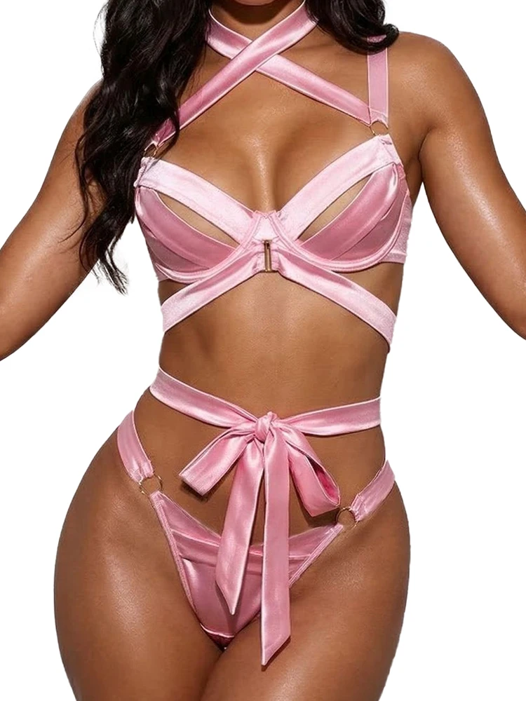 Belamimi Luxury Pink Lingerie Set For Women Cross Tie Back Bowknot Design Sexy Silky Bra Panty Suit Elegant Intimate Nightwear
Belamimi Luxury Pink Lingerie Set For Women Cross Tie Back Bowknot Design Sexy Silky Bra Panty Suit Elegant Intimate Nightwear