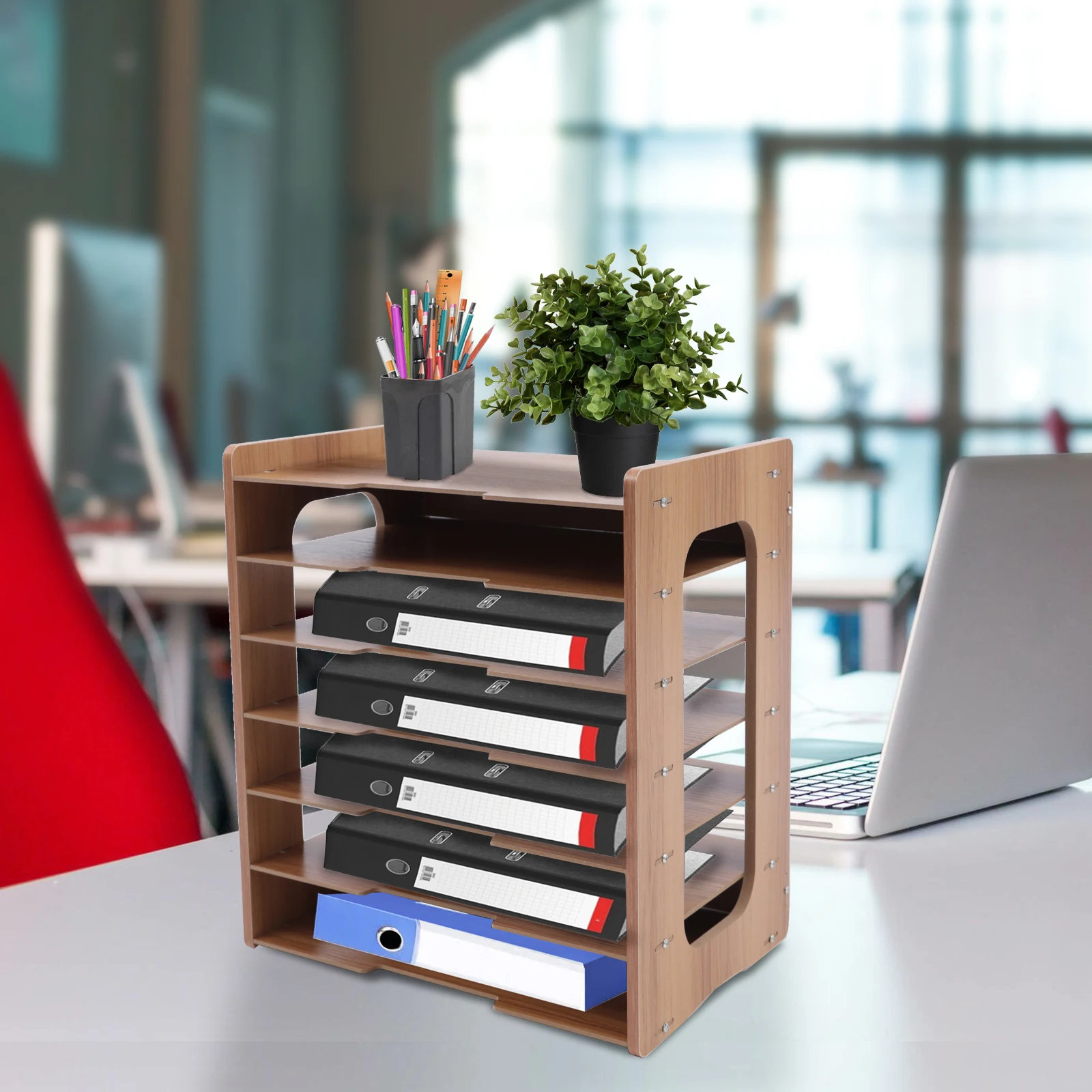 7-Tier Desktop File Organizer Office Desk Organizer Natural Wood High-Density Board for Office/Home
7-Tier Desktop File Organizer Office Desk Organizer Natural Wood High-Density Board for Office/Home