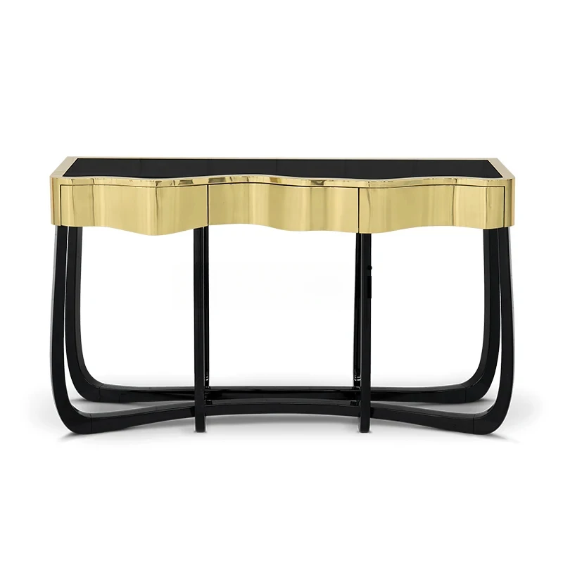 Light luxury stainless steel entrance table Creative tempered glass Simple wall table
Light luxury stainless steel entrance table Creative tempered glass Simple wall table