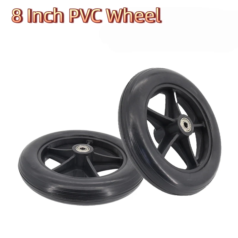 8-inch black high-quality PVC wheel handcart with solid tires, wheel wheelchair anti-skid replacement parts
8-inch black high-quality PVC wheel handcart with solid tires, wheel wheelchair anti-skid replacement parts