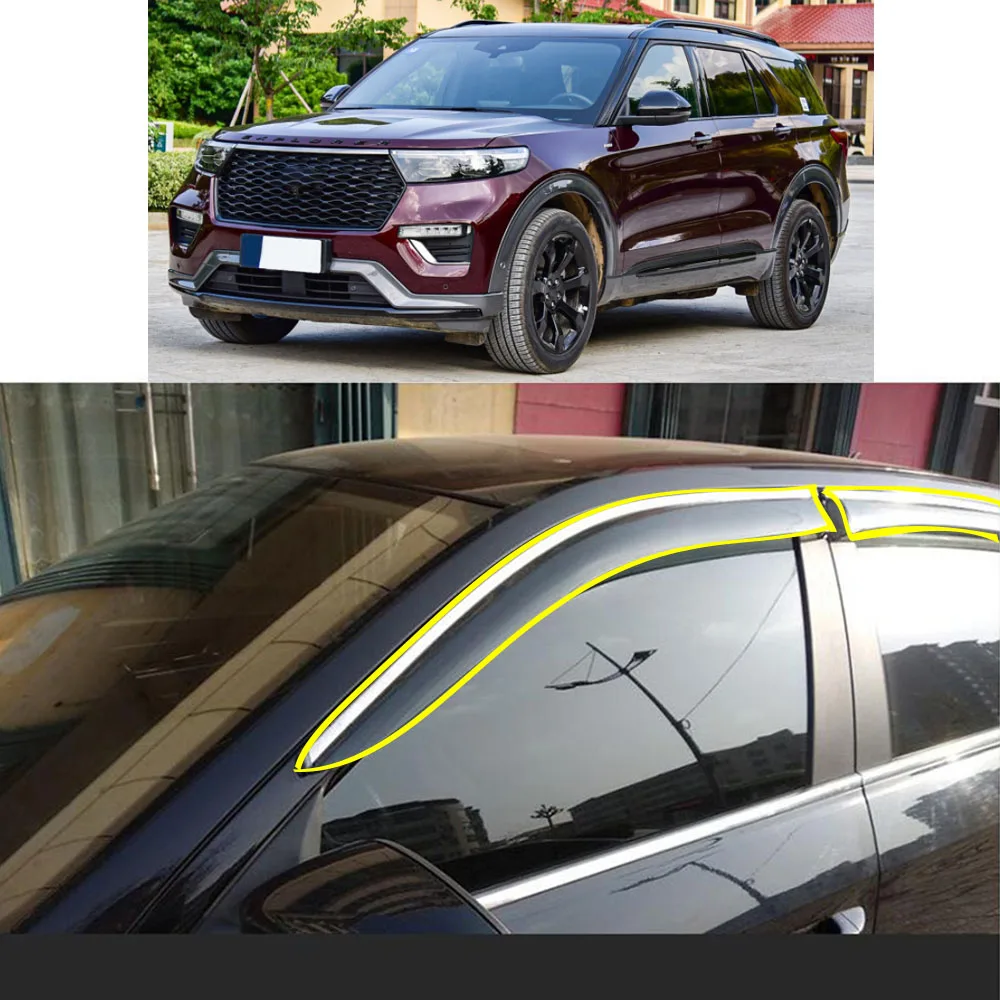 Car Body Styling Sticker Plastic Window Glass Wind Visor Rain/Sun Guard Vent Parts For Ford Explorer 2020 2021 2022
Car Body Styling Sticker Plastic Window Glass Wind Visor Rain/Sun Guard Vent Parts For Ford Explorer 2020 2021 2022