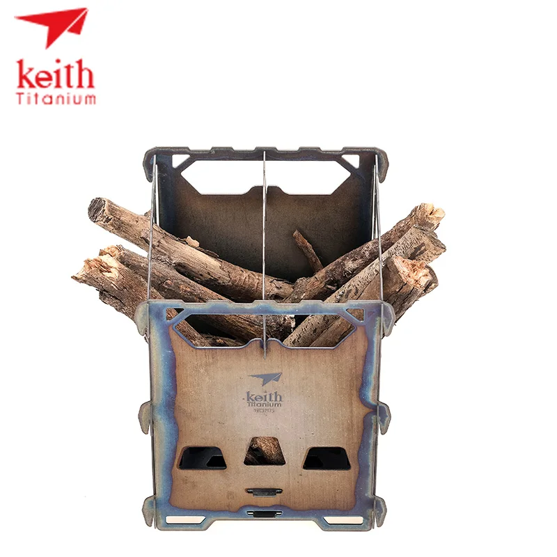 KEITH Titanium Alloy Wood Stove, 315g Ultralight Folding Camping Stove, Portable Backpacking Bushcraft Stove with Storage Bag
KEITH Titanium Alloy Wood Stove, 315g Ultralight Folding Camping Stove, Portable Backpacking Bushcraft Stove with Storage Bag