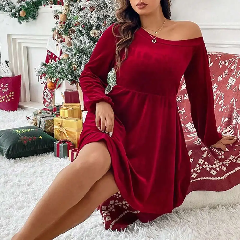 Women's Oversized Clothing Temperament Sexy Waistband A-line Dress Short Skirt One Shoulder Long Sleeved Velvet Dress Casual Y2k
Women's Oversized Clothing Temperament Sexy Waistband A-line Dress Short Skirt One Shoulder Long Sleeved Velvet Dress Casual Y2k