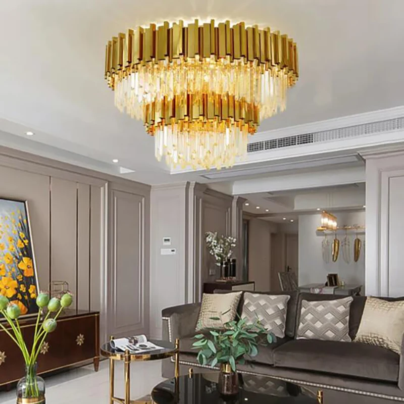 Modern Large Crystal Ceiling Lamp For Living Room Bedroom Gold Flush Mount Ceiling Lights For Dining Room Kitchen Island Light
Modern Large Crystal Ceiling Lamp For Living Room Bedroom Gold Flush Mount Ceiling Lights For Dining Room Kitchen Island Light