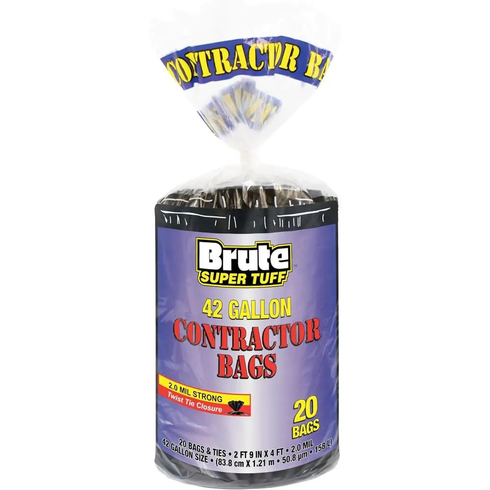 42 Gallon Heavy-Duty Contractor Trash Bags, Tie-Close, Black, 20-Pack
42 Gallon Heavy-Duty Contractor Trash Bags, Tie-Close, Black, 20-Pack