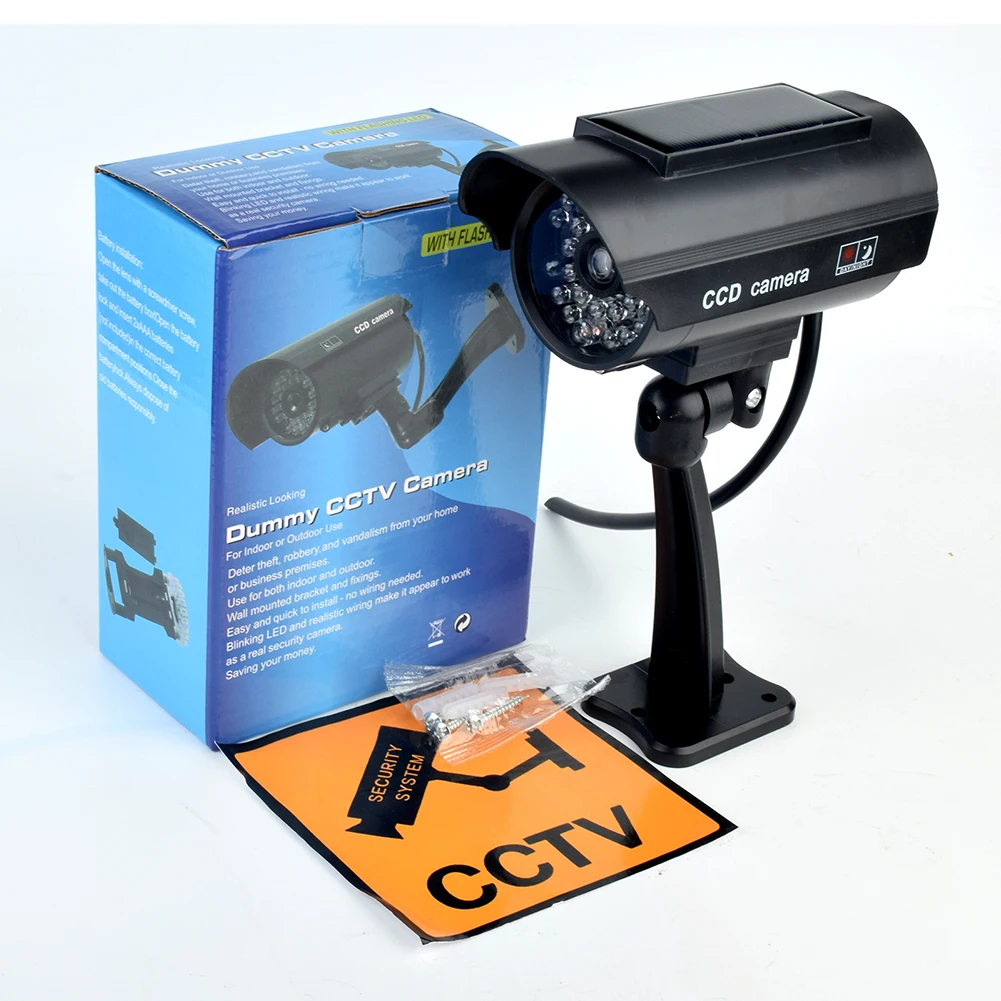 Dummy CCTV Camera Weatherproof Fake Imitation Camera with Flashing Red LED Light CCTV Cam Theft Deterrent Indoor Or Outdoor Use
Dummy CCTV Camera Weatherproof Fake Imitation Camera with Flashing Red LED Light CCTV Cam Theft Deterrent Indoor Or Outdoor Use