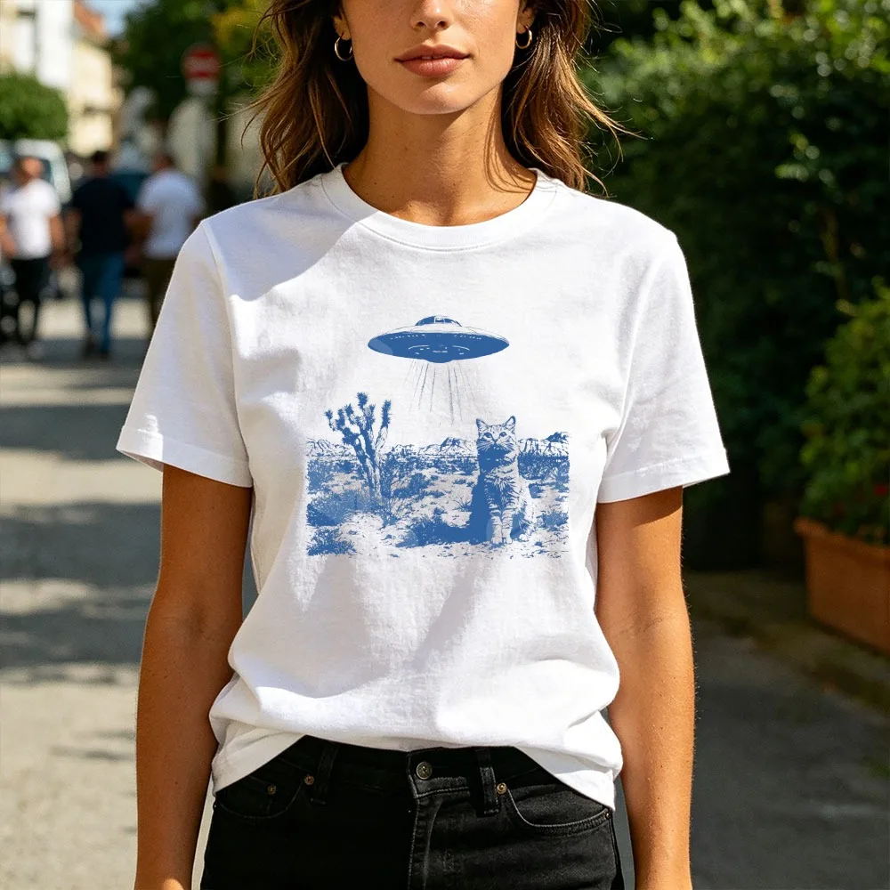Cowboy Cat UFO Shirt Retro Vintage Tops Screenprinted Kitten Cat Lovers Funny Gag Gift Tee Meme Clothes Gift for Her
Cowboy Cat UFO Shirt Retro Vintage Tops Screenprinted Kitten Cat Lovers Funny Gag Gift Tee Meme Clothes Gift for Her