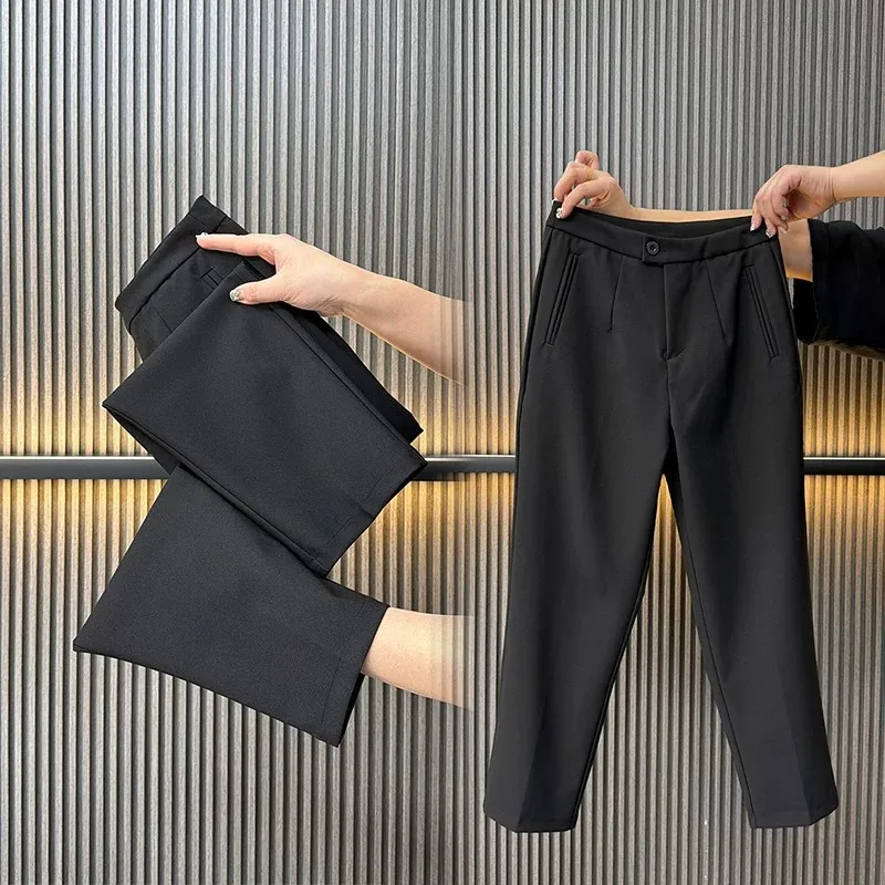 Trousers Spring Summer High Waist Cropped Straight Leg Black Loose Slimming Chic Versatile Casual Office Wear Suit Slacks
Trousers Spring Summer High Waist Cropped Straight Leg Black Loose Slimming Chic Versatile Casual Office Wear Suit Slacks