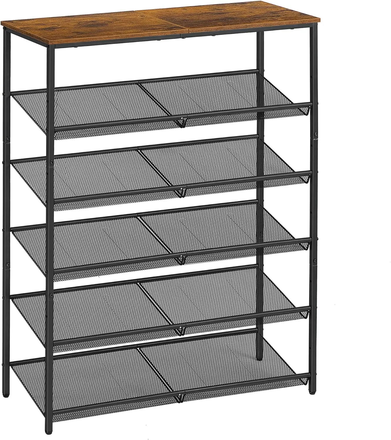 6-Tier Shoe Rack for Entryway, Holds 18-24 Pairs, Adjustable Shelves, Industrial Rustic Brown & Black
6-Tier Shoe Rack for Entryway, Holds 18-24 Pairs, Adjustable Shelves, Industrial Rustic Brown & Black