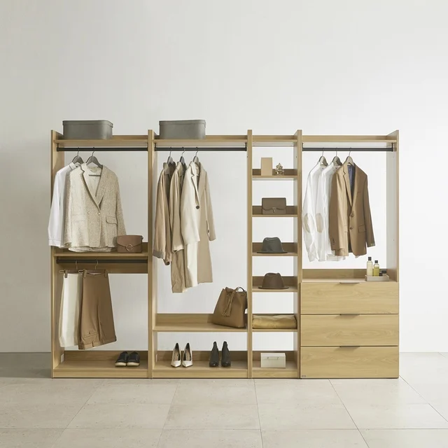 Nordic solid wood open wardrobe cloakroom hanger locker bedroom combination
Nordic solid wood open wardrobe cloakroom hanger locker bedroom combination