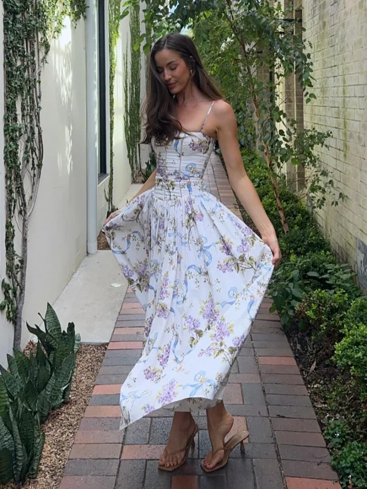 2025 New Print Spaghetti Strap Dress Women Chic Slim Backless Sleeveless Pleated A-line Robe Lady High Waist Party Vestido
2025 New Print Spaghetti Strap Dress Women Chic Slim Backless Sleeveless Pleated A-line Robe Lady High Waist Party Vestido