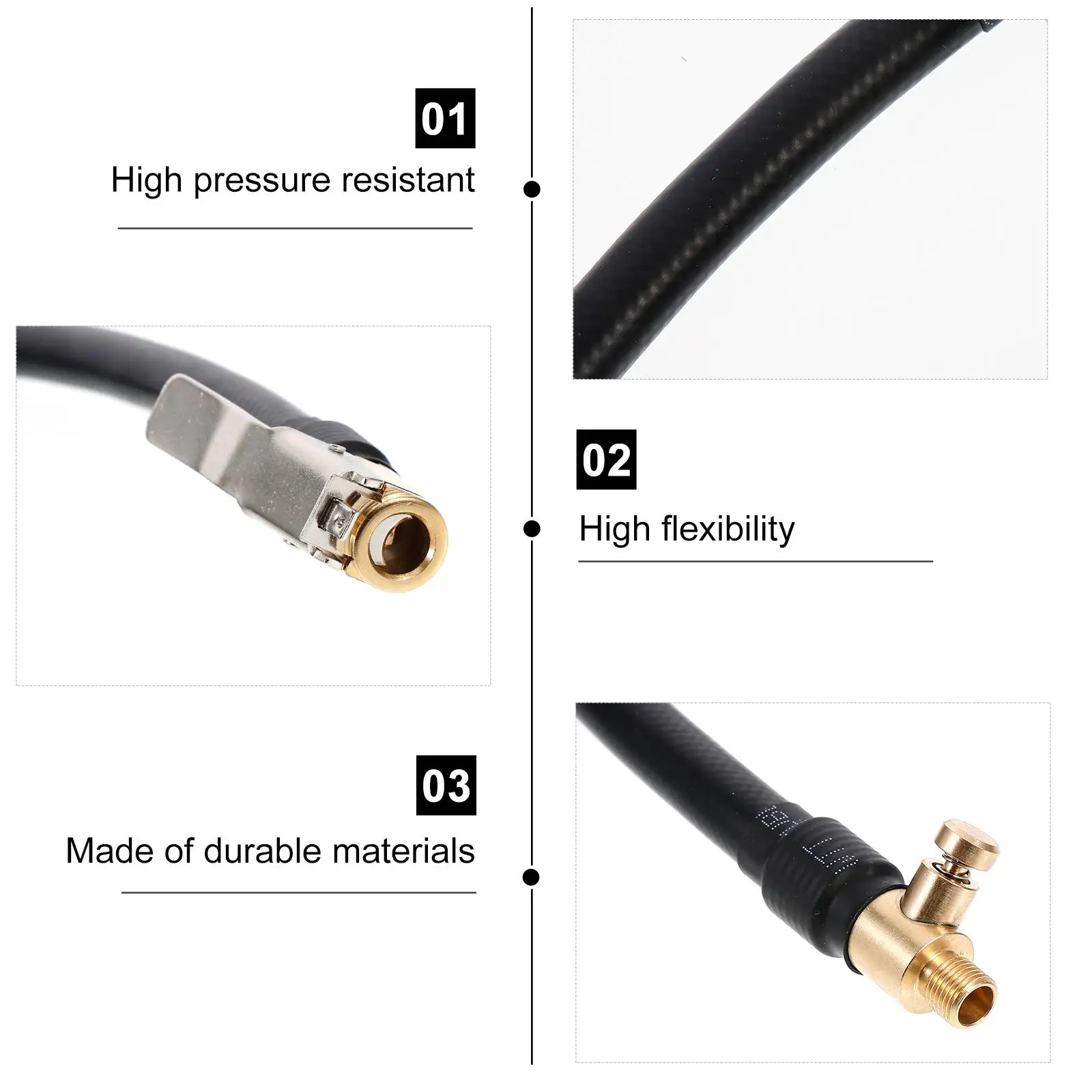 Air Pump Extension Tube Durable Rubber Hose Copper Valves For Car Bike Tire Inflator Anti Leak Safe Long Life
Air Pump Extension Tube Durable Rubber Hose Copper Valves For Car Bike Tire Inflator Anti Leak Safe Long Life