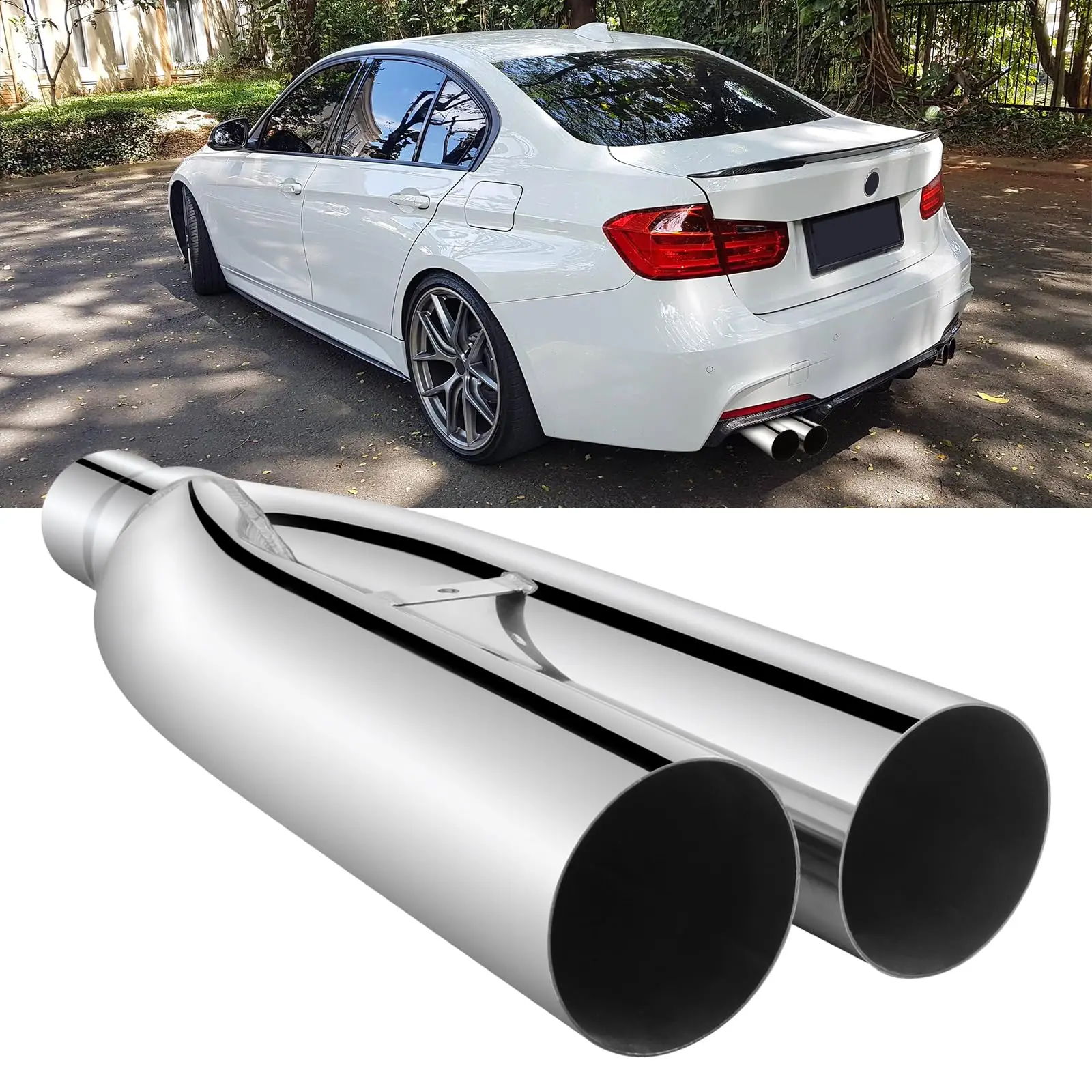 Polished Stainless Steel Dual Exhaust Tip 2.5 Inch Inlet 3 Inch Outlet 19 Inch Length Universal Fit For Sedan Models
Polished Stainless Steel Dual Exhaust Tip 2.5 Inch Inlet 3 Inch Outlet 19 Inch Length Universal Fit For Sedan Models