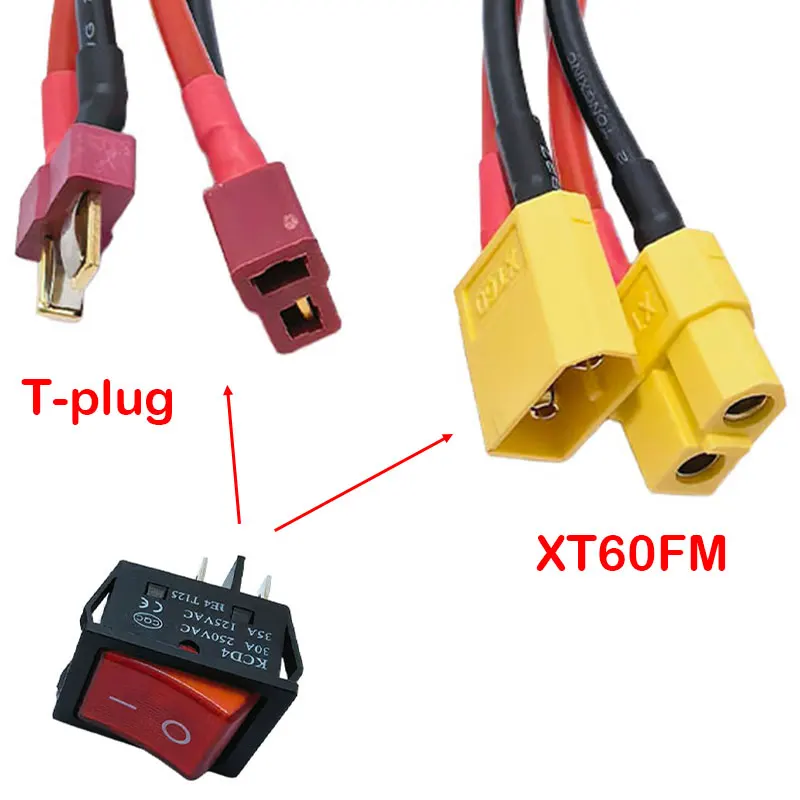 30A 12V 24V Battery Main Switch Large Current On-off with XT60/T Plug 14AWG Wire for RC Tug/Bait Boat 550 775 Brushed Motor
30A 12V 24V Battery Main Switch Large Current On-off with XT60/T Plug 14AWG Wire for RC Tug/Bait Boat 550 775 Brushed Motor
