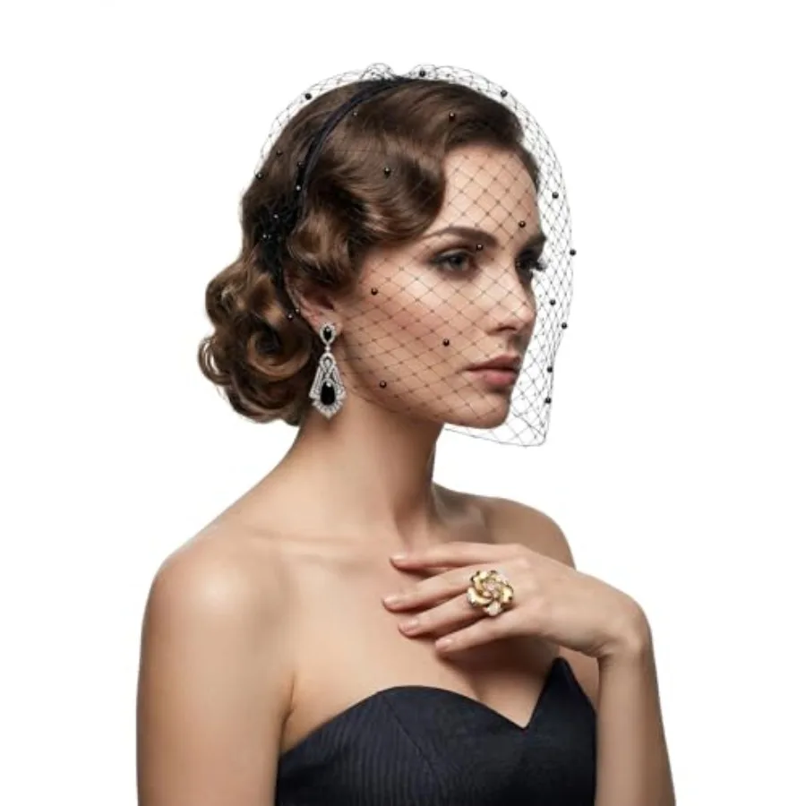 Black Veil Headband, Mesh Birdcage Veil Headband, Soft Breathable Sheer Net Yarn Design, for Wedding Party, Banquet, and Evenin
Black Veil Headband, Mesh Birdcage Veil Headband, Soft Breathable Sheer Net Yarn Design, for Wedding Party, Banquet, and Evenin