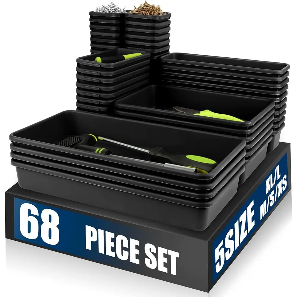 68PCS Tool Box Organizer Tray Divider, 5 Size Toolbox Desk Organizer, Storage Toolbox or Garage Accessories (68PCS 5Sizes)
68PCS Tool Box Organizer Tray Divider, 5 Size Toolbox Desk Organizer, Storage Toolbox or Garage Accessories (68PCS 5Sizes)