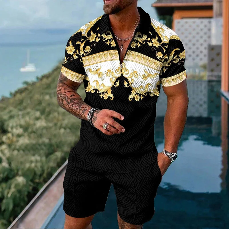 2025 Men's Suit Trend Tiger 3D Printing Zipper Polo Shirt Shorts Two Piece Set luxurious Casual New Men Clothing Tracksuit Set
2025 Men's Suit Trend Tiger 3D Printing Zipper Polo Shirt Shorts Two Piece Set luxurious Casual New Men Clothing Tracksuit Set