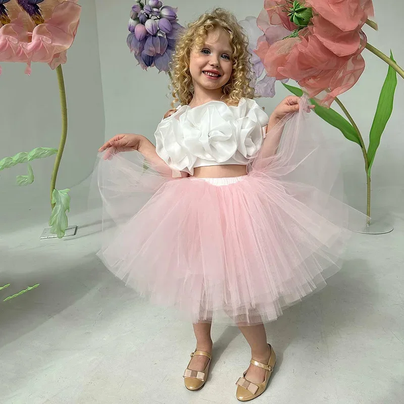 Two Pieces Spaghrtti Straps Flowers A-Line Tulle Flower Girl Dress Fairy Dresses For Kids First Communion Birthday Party Gowns
Two Pieces Spaghrtti Straps Flowers A-Line Tulle Flower Girl Dress Fairy Dresses For Kids First Communion Birthday Party Gowns